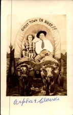 Vintage RPPC photo postcard  Title: Ghost Town Adventure with Arpha and Edwards