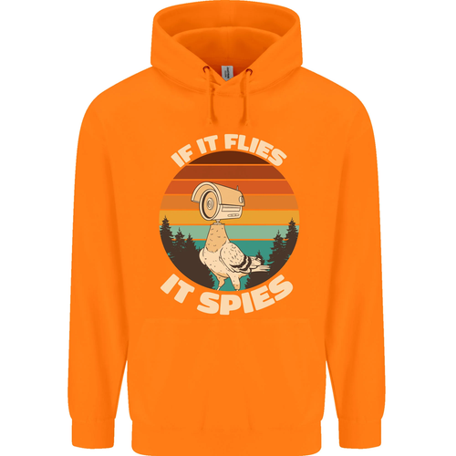 If Flies it Spies Conspiracy Theory Birds Funny Childrens Kids Hoodie - Picture 32 of 72