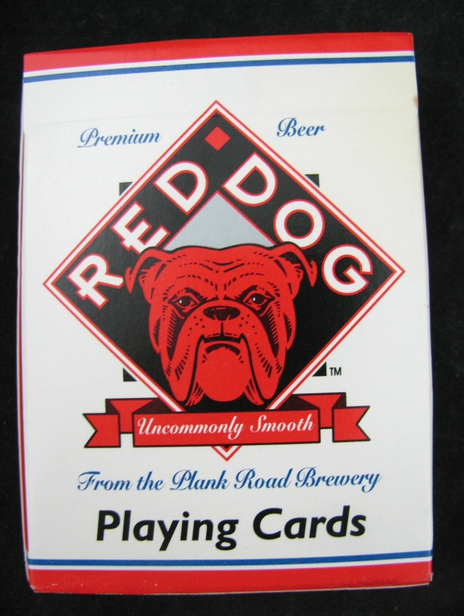 Vintage New Red Dog Premium Beer Playing Cards Bulldog Brewery
