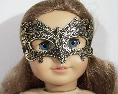 Black Gold Mardi Gras Costume Mask Doll Clothes For 18  American Girl (Debs*)