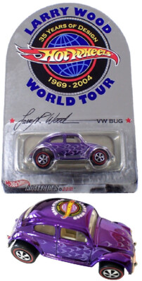 HOT WHEELS RLC LIMITED VW BUG LARRY WOOD WORLD TOUR 2004 PURPLE - YOKOHAMA JAPAN