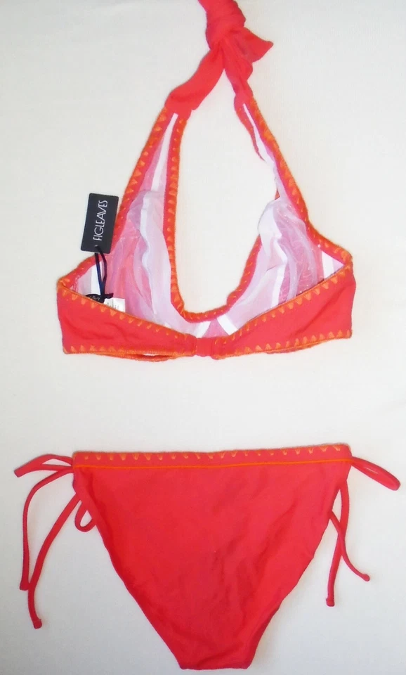Figleaves Rene Bikini Set u/w halter 32D & side tie briefs size 6 New Tags BNWT - Image 2 of 3