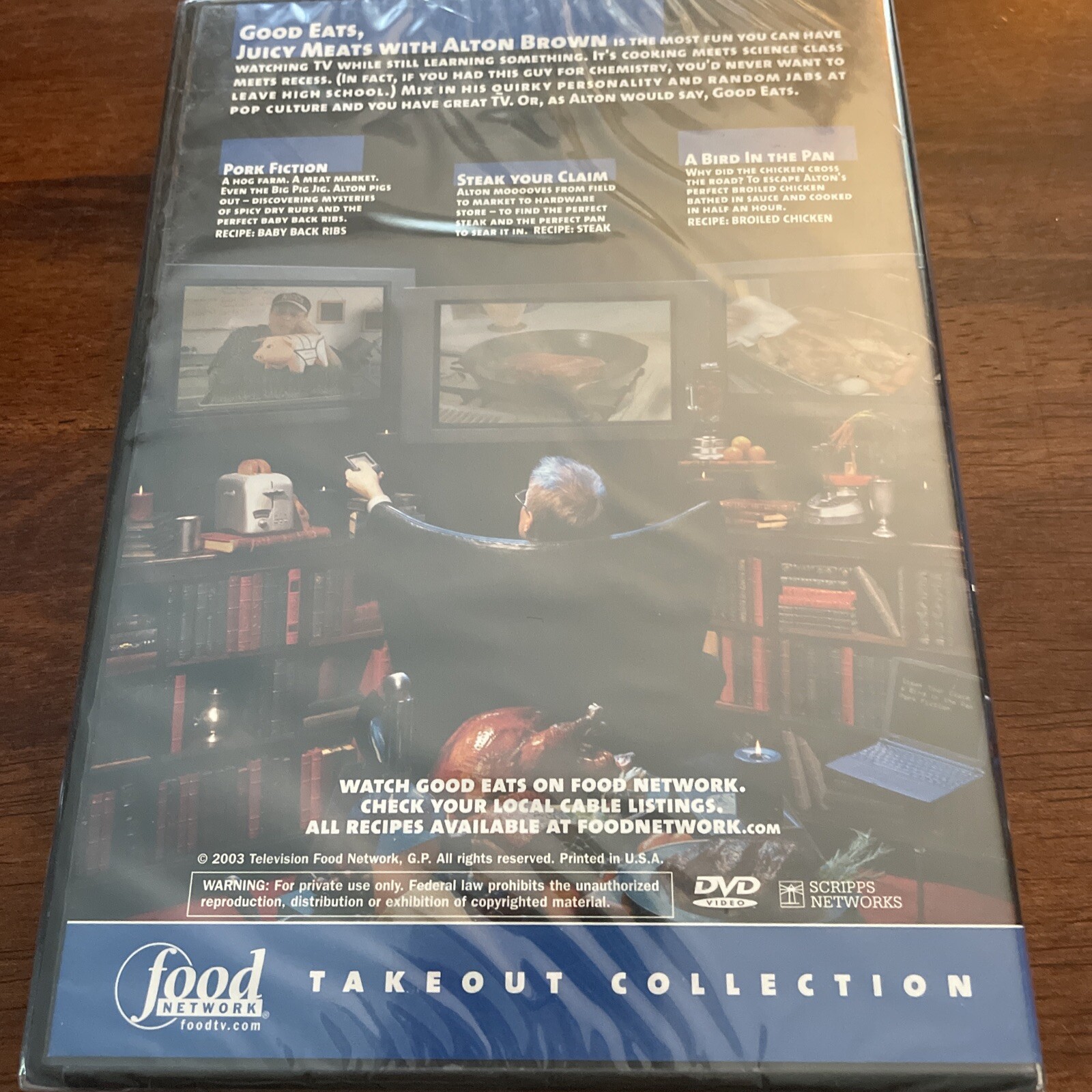 GOOD EATS WITH ALTON BROWN: JUICY MEATS DVD, TAKEOUT COLLECTION, PORK,STEAK,BIRD