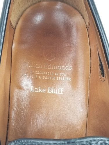 Men's Allen Edmonds Lake Bluff Leather Weave Dress Loafer Black - Size 11.5 B - Picture 6 of 7