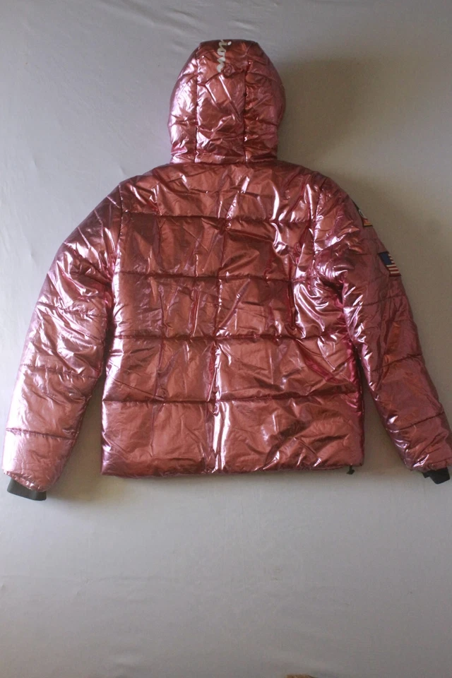 Chaqueta acolchada metálica, Champion X NASA para mujer talla mediana, rosa Foto 3 de 4