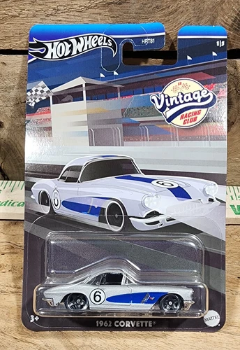 2024 Hot Wheels Vintage Racing Club B, 1962 Corvette 1:64 Diecast Model Car