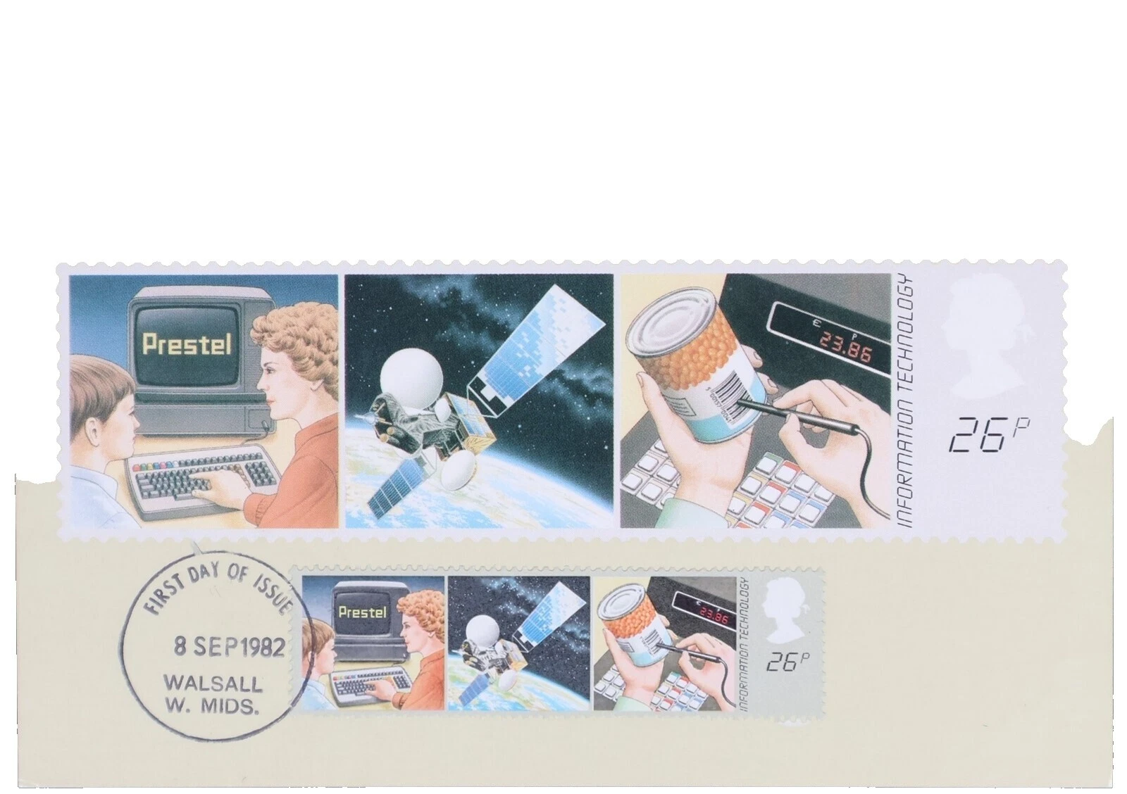 Британские марки первого дня выпуска с технологией технологии