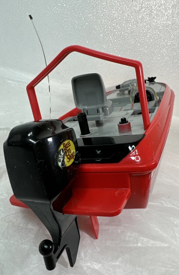 Bass Pro Shops Tracker RC Fishing Boat Catches Real Fish Red Boat ONLY No Remote - Image 4 of 4