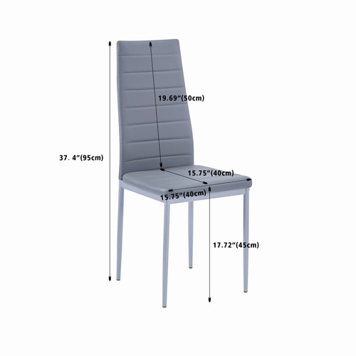 Set of 4pcs High Back PU Leather Seat Padded Dining Chairs Dining Room Kitchen - Picture 13 of 44
