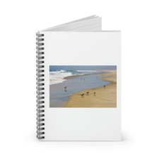 Border Beach Scene Spiral Notebook - Ruled Line