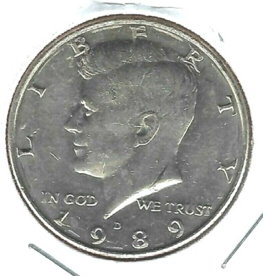 1989-D Denver Circulated Copper-Nickel Clad Copper Strike 50C Coin!