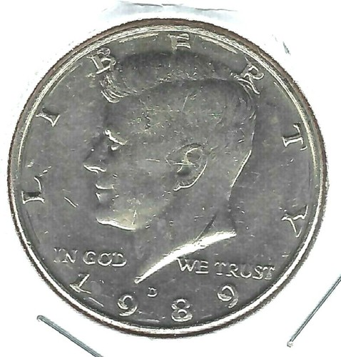 1989-D Denver Circulated Copper-Nickel Clad Copper Strike 50C Coin! - 第 1/2 張圖片