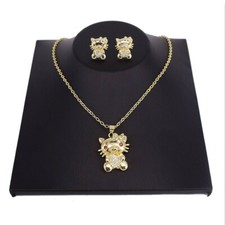 18k Layered Real Gold Children's set Necklace Pendant earrings Gold Filled Kids
