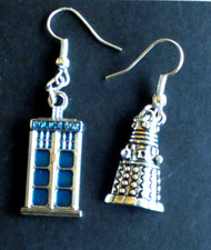 Dr Who TARDIS and Dalek earrings