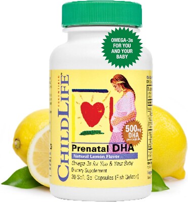 CHILDLIFE ESSENTIALS Prenatal DHA - 500mg DHA Per Capsule, Prenatal Vitamins for