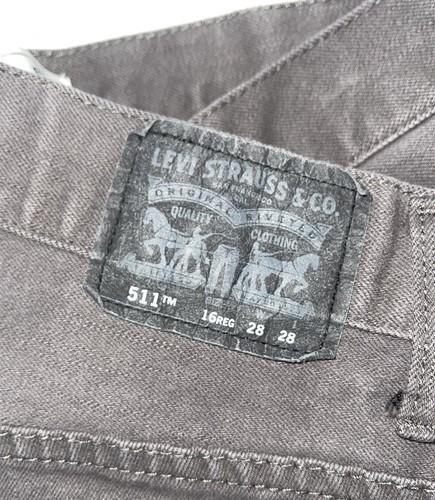 Levis Boys 511 Slim Fit Jeans Size 16 Gray *READ* - Picture 5 of 9