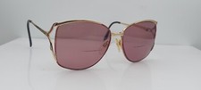 Vintage Luxottica Ellen Pink Gold Oval Sunglasses FRAMES ONLY Italy