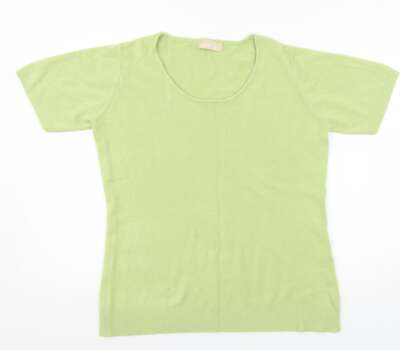 Daxon Damen grün Acrylmischung T-Shirt Größe 14