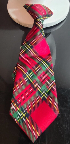 Baby Gap kids plaid Clip-on Tie Holiday or Dress Red Green NWT - Picture 3 of 8