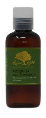 LIQUID GOLD 4 oz UNREFINED MORINGA OIL 100% PURE ORGANIC COLD PRESSED ALL NATURAL ANTI-AGING