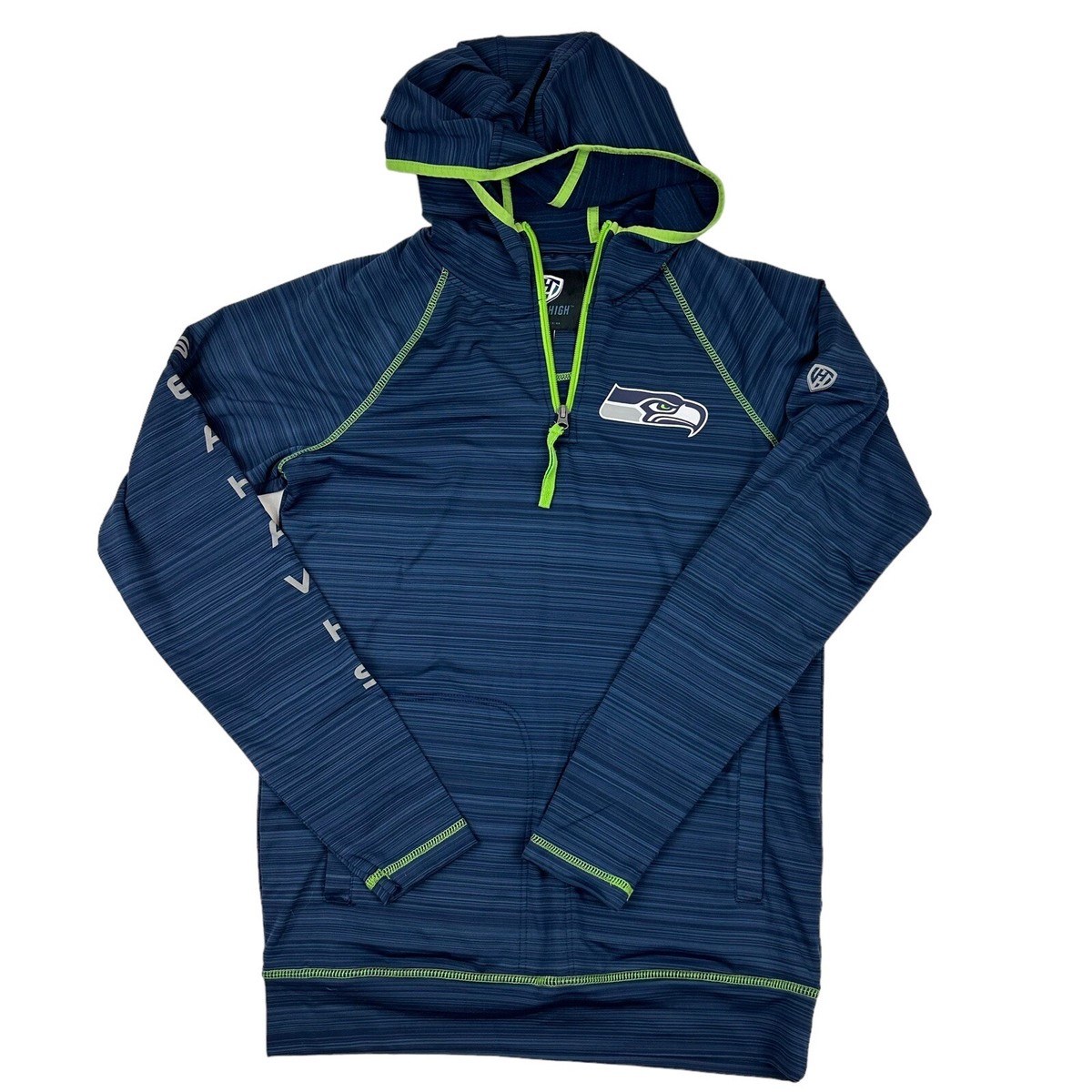 Hands High GIII Blue Seattle Seahawks 1/4 Zip Pullover Hoodie Sweatshirt Sz  S
