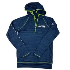 Hands High GIII Blue Seattle Seahawks 1/4 Zip Pullover Hoodie Sweatshirt Sz S
