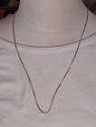 Sterling Square Link Necklace Signed Vintage Designer 24 Inch Gold Over