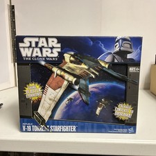 STAR WARS THE CLONE WARS V-19 TORRENT STARFIGHTER UNOPENED Blue Box check Photos