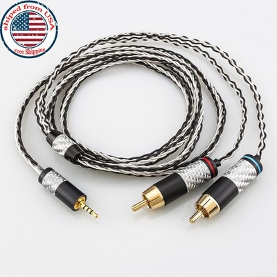 Headphone Cable 2.5mm Male to 2x RCA Plug for Astell&Kern AK100II AK120II AK240