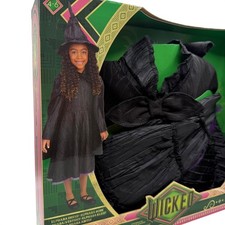 Wicked Deluxe Elphaba Black Defying Gravity Dress Up Set W/ Hat Size 4-6x