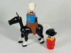 Vintage Fisher Price Little People Western Town #934 Sheriff Cowboy Black Horse