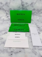 Bottega Veneta Sunglasses Case,Large Green Leather Triangle Clamshell,Cloth,WIDE
