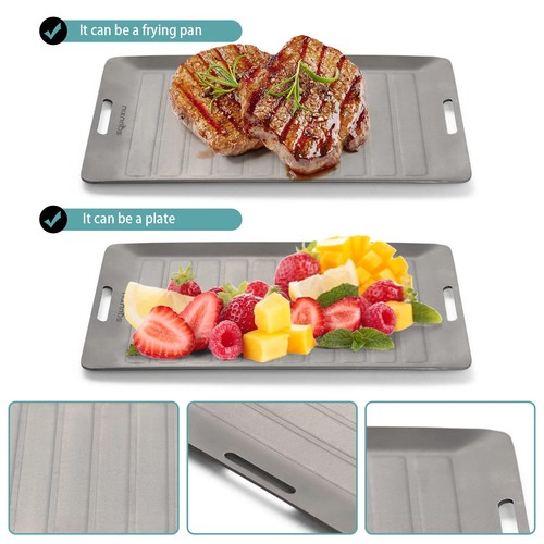 Camping Grill Pan&BBQ Tongs Set Portable Outdoor Cookware Non-Stick Matte Finish - Bild 3 von 27