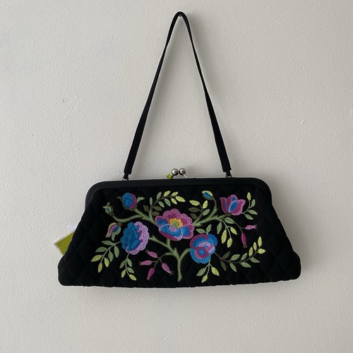 Vera Bradley Veronique Floral Clutch kleine Handtasche bestickt Blumenmuster Boho - Bild 5 von 5