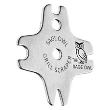 Sage Owl Bristle-Stainless Steel BBQ Grill Scraper – Safe Grill Cleaner for O...