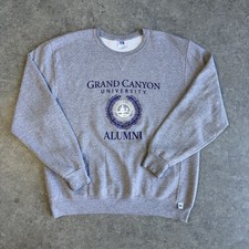 VTG Russell Athletic Men XL Gray Grand Canyon University Graphic Crewneck Fleece