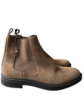 BOSS Hugo Boss Calev Chelsea Boots Mens Sz 8 US 41 EU Taupe Suede Elastic Gore