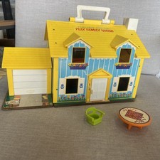 Fisher Price Vintage 1969 Little People Play House With Table And Chair