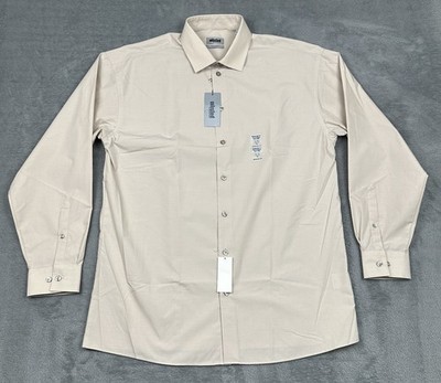 Unlisted Kenneth Cole Shirt Mens M 15-15.5 32/33 Beige Button Up LS NEW READ