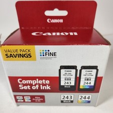 Genuine New Canon PG-243 CL-244 Ink Cartridge Black/Color Combo Pack Open Box