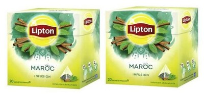 2 x Lipton Maroc Tee Pyramidenbeutel 2 x 20 Stück Minze Neu & OGV
