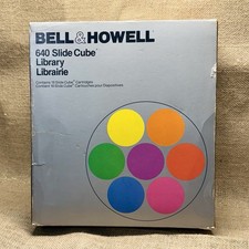 Vintage 1982 Bell Howell 640 Slide Cube Library 16 Slide Cube Cartridges Film