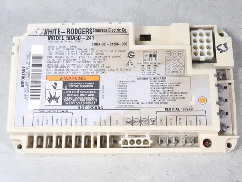 White Rodgers 50A50-241 Furnace Control Circuit Board YORK 031-01266-000 #53