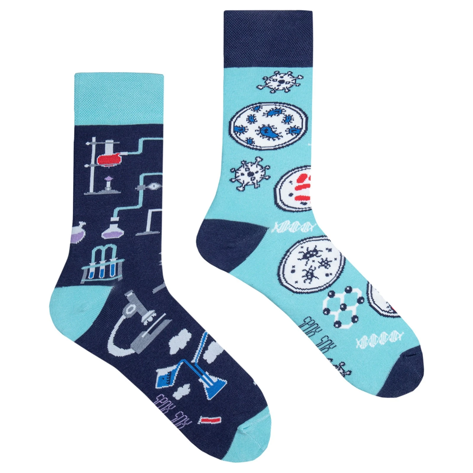 Mens Laboratory Odd Socks by SPOX SOX , Cotton Novelty Mismatched Socks