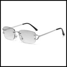 New Small Narrow Rimless Sunglasses Fashion Frameless Rectangle Tinted Lens