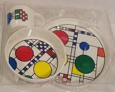 Frank Lloyd Wright Coonley Kid Dishes Set Plate Bowl Mug My Little Stained Glass