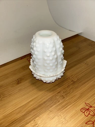 Vintage Fairy Lamp Milk Glass Hobnail 5 Inch