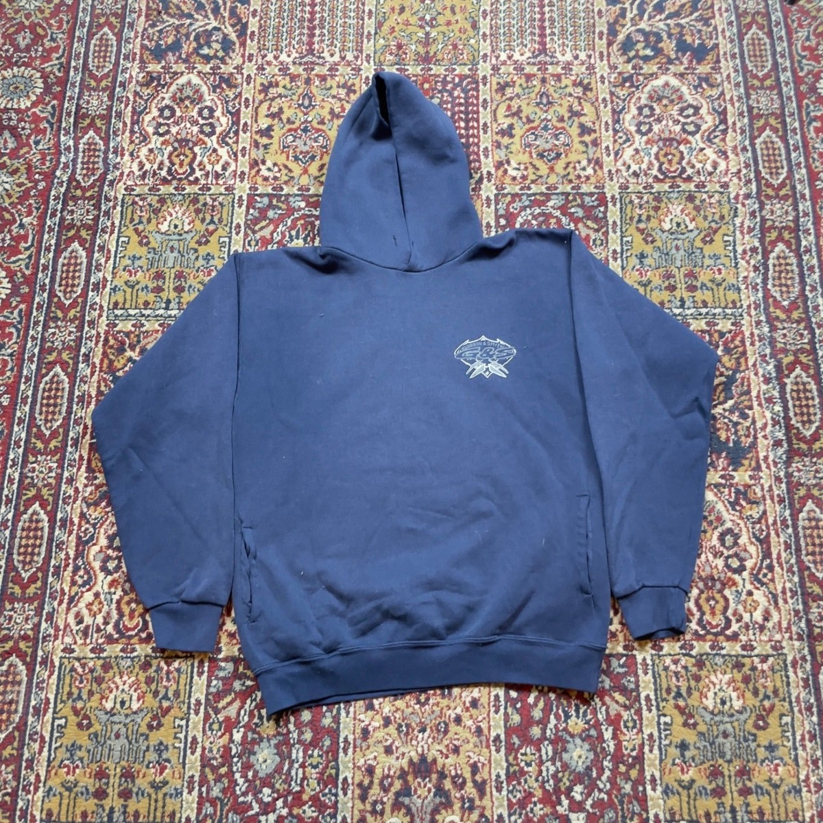 VTG Rare 80s 90s Gordon Smith G&S Surf Skate Big Logo Hoodie Navy