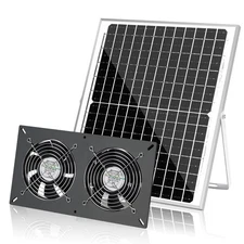Solar 3 Fan Kit, 20W Solar Panel Powered Exhaust Fan for Outdoor Chicken Coop...