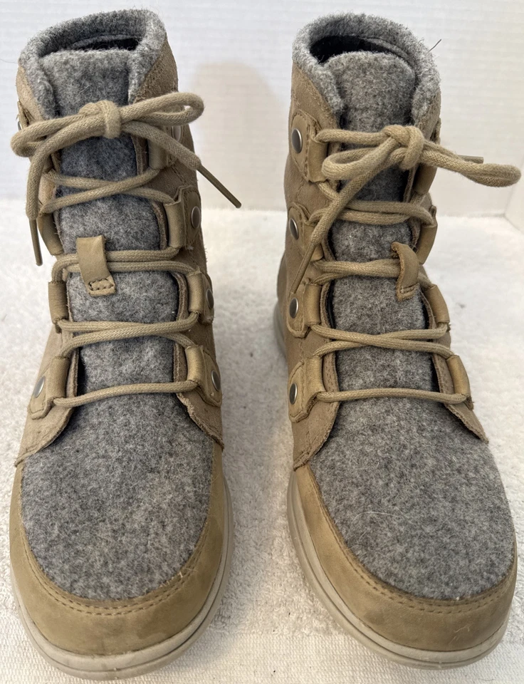 Sorel Womens Explorer Joan Leather & Wool WTP Insulated Boots Size 6 NL3423-29 - Image 2 of 4